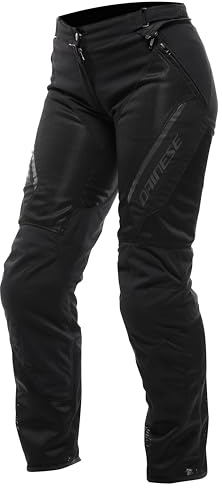 Dainese Drake 2 Super Air Tex Pants Wmn, ventilerade motorcykelbyxor, sommarsäsongsbyxor, dam, svart/svart, 50