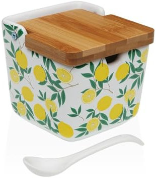 Azucarero Versa Cerámica 8,8 x 8,5 x 8,8 cm Limón - Marca: Versa - EAN: 8420327567598