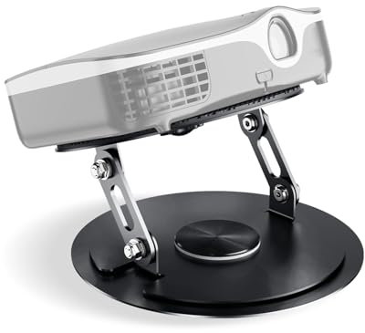 Nakelulu Beamer Ständer, Desktop Projektor Halterung, 360° Drehbare Beamer Projectorhalterung mit 1/4 Gewinde, Geeignet für Heimkino, Spielzimmer, Büro, Schwarz