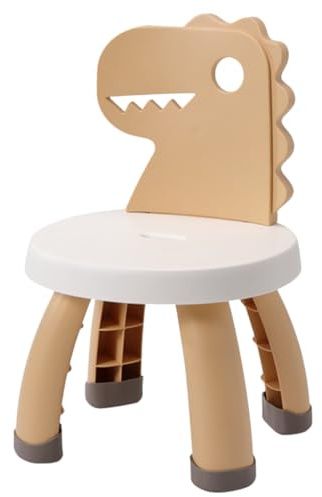 DECOMELODY Silla para Niños Respaldo De Dinosaurio Dibujos Animados, Antideslizante, Plástico Resistente, Diseño Ergonómico, para Jardín De Infantes y Estudio, Taburete De Aprendizaje Seguro
