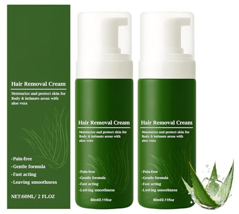 2PCS Botane Man Hair Removal Cream, Painless Men Hair Removal Cream, Soothing and Gentle, Refreshing and Cleansing, Fast-Acting Hairs Remover Mousse for Face and Body