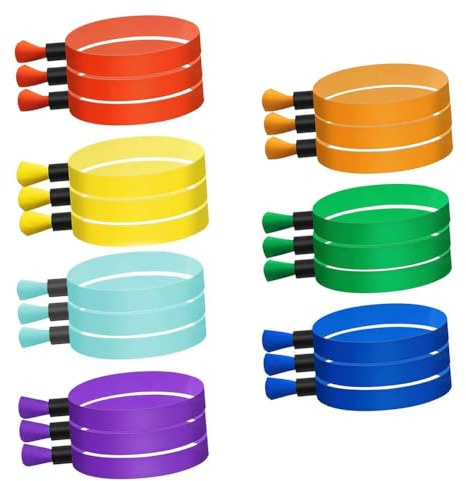 YFTRFR 21 Pezzi Braccialetti d’Identificazione, Accessori Anti-Trasferimento per l’Ingresso Braccialetti in Raso Leggeri Bandole in Tessuto con Chiusura Regolatori Colorati per il Polso per Feste, Bar