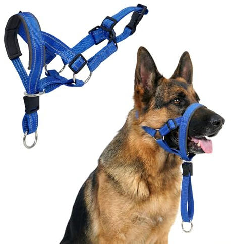 LIWEGHT Gentle Leader for Dogs Headcollar-to Stop Your Dog Pulling on the Leash,Adjustable Muzzle Leash Padded No Pull Head Halter with Safey Strap,Dog Training Headcollar for Large Dogs(M)