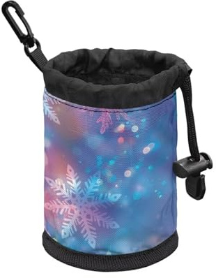COEQINE behandlingspåsar för husdjursträning klämma på dragning snöflinga galaxpåsar för hundar hundälskare valp träningsgodis