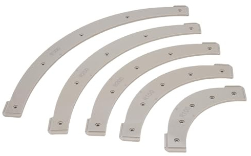 Eujgoov Gabarits de Rayon d'angle Rond pour le Travail du Bois, Construction en Plastique, 5 Tailles avec Gabarit Amovible pour un Routage Précis dans les Bords des Armoires
