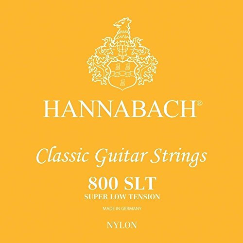 Hannabach Klassikgitarre-Saiten Serie 800 Super Low Tension versilbert Komplettsatz, 800SLT, Saiten für Gitarre (versilberter Kupferdraht, niedrige Spannung, für Konzertgitarren zum Einstieg)