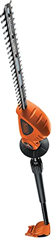 BLACK+DECKER Taille-Haies Longue Portée - 18V - Lame 43 cm - Ecartement 12 mm - Tête Pivotante 180° - Lames Asymétriques Double Action - Frein de Lame - Sans Batterie, Ni Chargeur - GTC1843LB-QW Orange