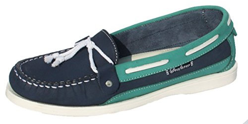 Seafarer Damen Bootsschuhe Yachtsman Nubukleder Bootsschuhe, Größen 37 - 42, Blau - Indigo Jade - Größe: 39 EU