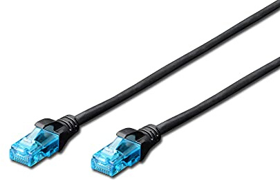 DIGITUS LAN Kabel Cat 5e – 10 m – U/UTP Ungeschirmt – 1 Gbit/s – 100 MHz – CCA Netzwerkkabel mit RJ45 – PVC-Mantel – AWG 26/7 – Kompatibel zu Cat6 und Cat5 – Schwarz