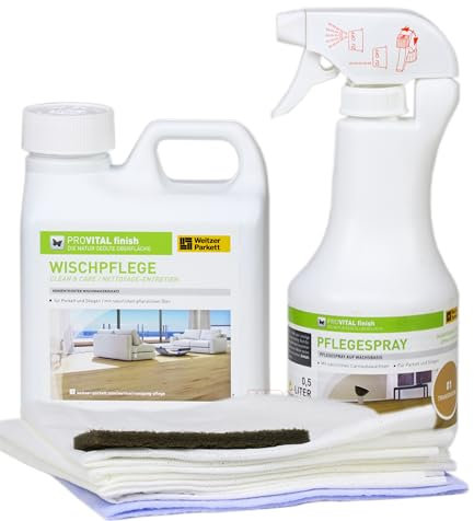 Weitzer ProVital Pflegeset für geölte Parkettböden, Wischpflege + Pflegespray