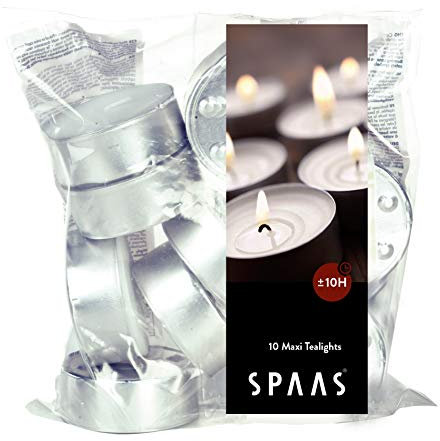Ivyline S0390003000 58/24 mm Maxi Tea Lights - White (Pack of 10)