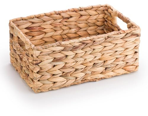 Woodluv Storage Baskets for Shelves, Woven Natural Hamper Gift Basket Bathroom Storage Basket organiser Toys Storage, Medium