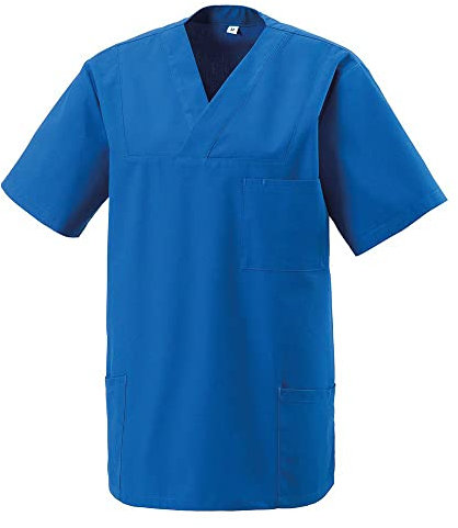 EXNER Medizinischer Schlupf-Kasack, OP-Kasack, Unisex, für Krankenpflege, Altenpflege, Farbe royal Blue, Größe 5XL