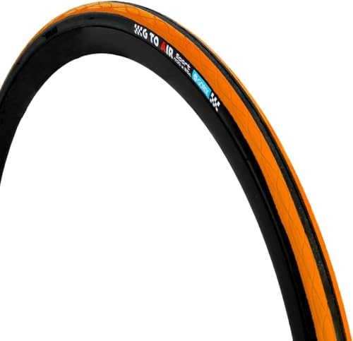 GORIX Road Bike Tire 700×23C 25C 28C 32c 35c Cycling Bicycle (Gtoair) (Black×Orange(1 Tire), 700×23c)