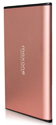Maxone 320GB Ultrasottile Hard Disk Esterno Portatile da 2,5da USB3.0 HDD Storage per PC, Mac, Desktop, Laptop, MacBook, Chromebook, Xbox One, PS4,TV(Rosa)