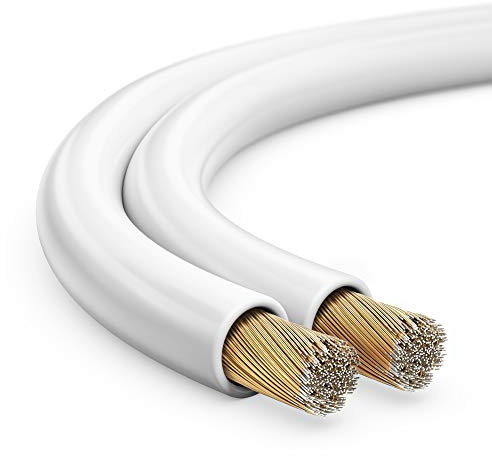 toolcity cavo audio cavo altoparlante (Zwilling litze) 2 X 2,50 mm² (Box) 10 m Bianco