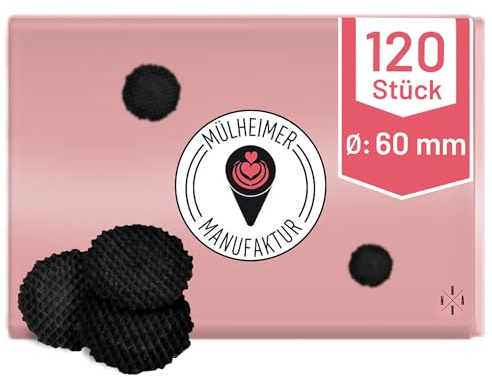 Cono per gelato Nero | Ø60mm | 120 pezzi | Bottoncini di cialda croccanti per decorare coppe gelato, frullati & Co.