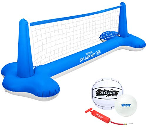 GoSports Splash Net Air, Inflatable Pool Volleyball Game - Includes Floating Net, Water Volleyballs and Ball Pump