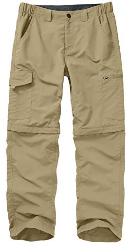 Mens Hiking Pants Convertible boy Scout Quick Dry Lightweight Zip Off Outdoor Fishing Travel Safari Pants,6226,Khaki,38