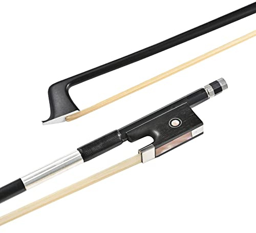 LIEKE Carbon Fiber Violin Bow 3/4 size lightweight Fiddle Bow (3/4 size, Black)