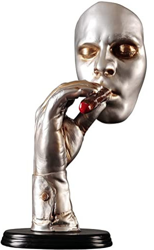 Figurine Ornaments Gifts Home Decor Accents Retro Meditators Abstract Sculpture Man Smoking Cigar Creative Face Statue Resin Artwork