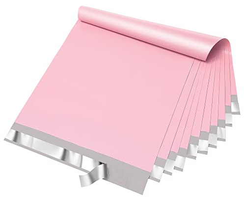 Fuxury Poly Mailers 14.5x19 Inch 50pc Shipping Bags for Small Business Mailing Envelopes for Clothing,Self Seal Shipping Envelopes Waterproof Poly bags Durable Packaging Bags Light Pink