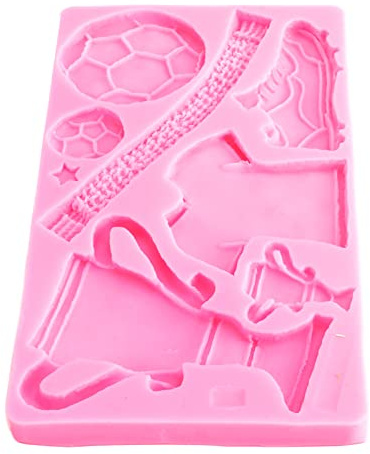 Fotbollstrofé Silikonfondantformar Kläder Bakform Skor Rosa Formar Formare för Kläder Outfit Bakformar för Bakade Madeleine-pannor