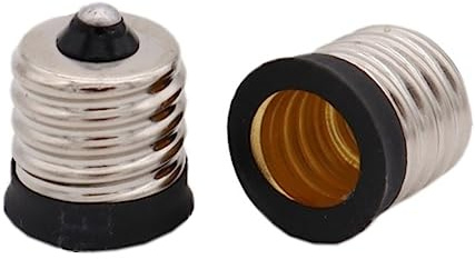 E17 to E12 Socket Adapter Converter,Intermediate E17 Base Convert to Candelabra E12 Base,Black Lamp Holder (2)
