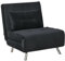 HOMCOM Schlafsessel, Klappsessel mit Bettfunktion, Einzelsofa mit Kissen, Gästebett, Polstersofa mit Samtoptik, für Wohnzimmer, Schlafzimmer, Schwarz, 77 x 88 x 83 cm