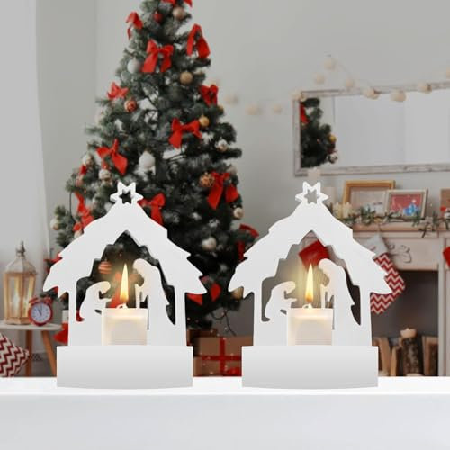 Krippe Silikon Gießform Set, 3D Gipsform Weihnachten Silikonformen Tischdekorationen, für DIY Kerze, Handwerk, Heimdekoration