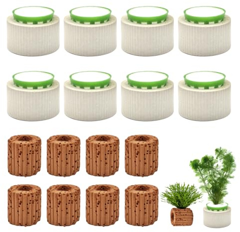 HEHIPLE 16 Pack Aquarium Plant Weights, Aquatic Plants Fixed Ring Set, Anti-Floating Ceramic Aquarium Plant Rings, Aquarium Landscape Decoration Fish Tank Accessories 1.8 x 1.3 Inch