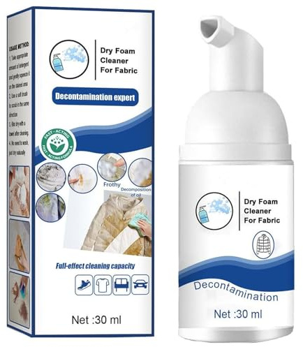 Agente de Limpieza en Seco,Espuma de Limpieza en Seco para Sofá,Limpiador de Ropa de Espuma,Spray Limpiador para Sofa de Tela,Foam Dry Cleaning Agent for Fabrics,Dry Foam Cleaner for Clothes,30 ml