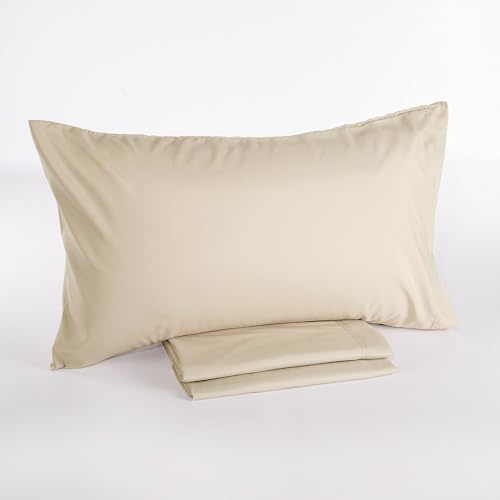EGIDIO Completo Letto Matrimoniale Casa Giulia – No Stiro, Traspirante, Teknotime – 4 Pezzi – 245x280 cm – Made in Italy (Crema, Matrimoniale)