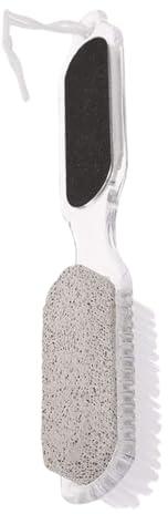 Pierre ponce pour pieds – Outils de pédicure portables double face 4 en 1 – Brosse à pieds pour enlever les peaux mortes – Pour peaux sèches et rugueuses à la maison, douche, spa, voyage, nettoyage de