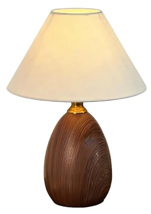 skrivbordslampa Nattduksbordslampa i valnötsträ, rustik lantlig bordslampa, nattduksbordslampa for sovrum, vardagsrum, arbetsrum bordslampa