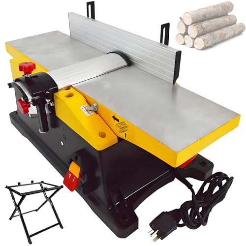 Feiphla Cepilladora De Sobremesa, Cepilladora EléCtrica Multifuncional De Escritorio para CarpinteríA, 12000 RPM para Corte De Madera De Gran Espesor Planer(FoldingStand)