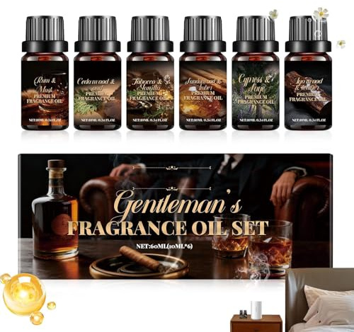 Aceites Esenciales,6 Piezas De Fragancia Duradera Y Suave Prensado En Frío | Puro Natural - Para El Hogar, Coche, Perfume, La Elaboración Velas, Jabón, Sauna,