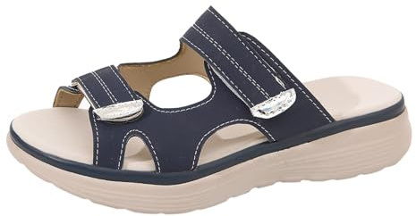 Sandalias de cuña para mujer, sandalias con cómodo pie de cama, sandalias antideslizantes, cómodas sandalias de plataforma sandalias ajustables correas ajustables separadores de dedos Arch Support