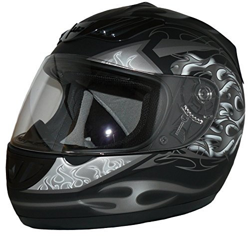 protectWEAR Motorradhelm matt-grau-schwarz H-510-GR