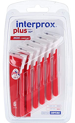 INTERPROX Plus Mini konische Interdentalbürsten, Rot, 6 Stück