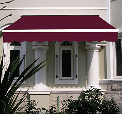 Green Bay 2 x 1.5m Manual Awning Garden Patio Canopy Sun Shade Shelter Retractable Wine Red