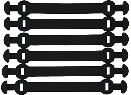 Andux Silicone Tennis Vibration Dampener Long Buckle Type Reduce Vibration 6pcs/Set BZQ-06 (Black)