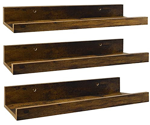 Giftgarden Floating Shelves for Wall Set of 3, 40cm Rustic Wall Mounted Ledge Shelf for Bathroom, Bedroom, Living Room, Kitchen