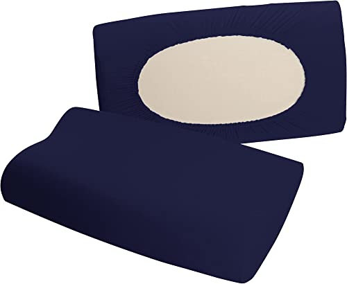 Erwin Müller Nackenstützkissenbezug Nürnberg Doppel-Jersey, dunkelblau Größe 40x80 cm - sehr strapazierfest, temperaturausgleichend, mit Rundumgummizug