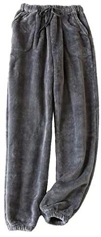 AUPancc Women's Coral Fleece Pajama Pants Comfy Warm Lounge Long Sleepwear Velvet Home with Pockets