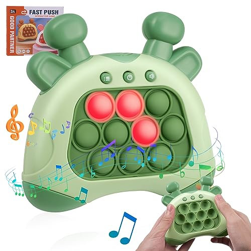 Towwoo Quick Push Spiel, Pop It Fidget Elektronisches Sensorspiel Silikon Spielzeug für Jungen Mädchen, Puzzle Pop Bubble Game Machine Geschenk für Kinder und Erwachsene (B - Upgraded 80 Level)