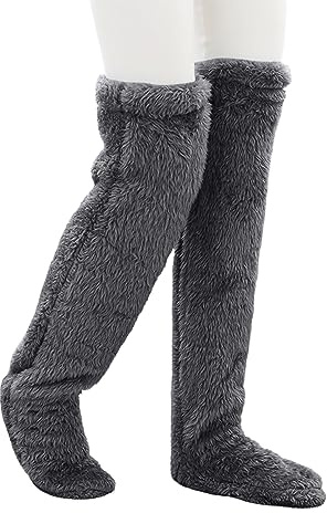 Calzini invernali sopra il ginocchio in peluche peloso scaldamuscoli lunghi pelosi calze pelose calde calze al ginocchio calzini invernali per dormire a casa calzini alti in lana spessa per donne