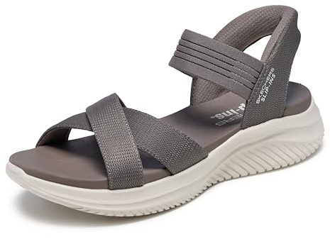 Skechers Damen Ultra Flex 3.0-Never Netter Hands Free Slip-ins Sandale, Dark Taupe, 40 EU