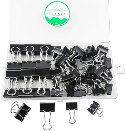 FZGUSYAF 72 Foldback Klammern 15/19MM Schwarz Büroklammern