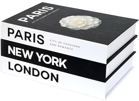 3 Libri Decorativi per la Casa - Elegante Modello di Libro Finto in Cartone